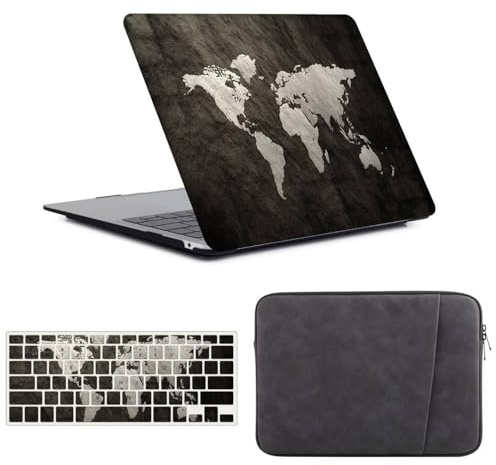 FFBOFFC Case Compatible with MacBook Air 13 Inch 2020 2019 2018 Release A2337 A2179 A1932 with Retina Display & Touch ID, Plastic Hard Case Laptop Cover & Sleeve Bag & Keyboard Skin, Cool Maps