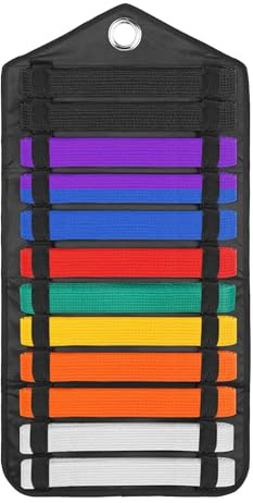 SUMNACON Kampfsport Gürtelhalter für 12Gürtel Felt, Wasserdichtes Taekwondo-Gürtelständer, Wandmontage Gürtel Display für Medail Judogürtel Karategürtel Ninjitsu-Gürtel als Geschenk(kein Gürtel)
