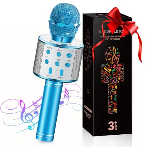 GeschenPark Karaoke Mikrofon, Ostergeschenke Kinder Microphone Spielzeug ab 3-11 Jahren, Geschenk mädchen 3-9 Jahre, Bluetooth Mikrofon Jungen Kinder Spielzeug Kindertag Mädchen Geschenke