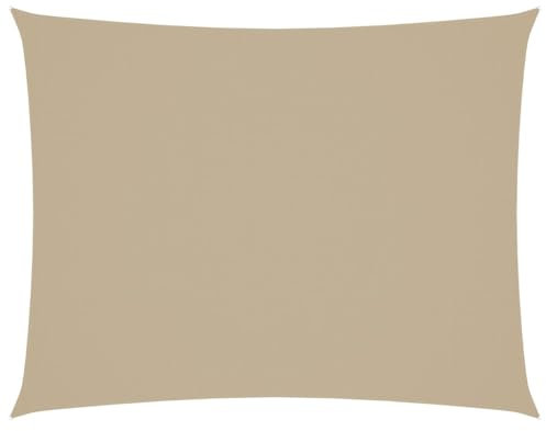 HOMTAKIE Voile de Parasol Tissu Oxford rectangulaire 3x6 m Beige