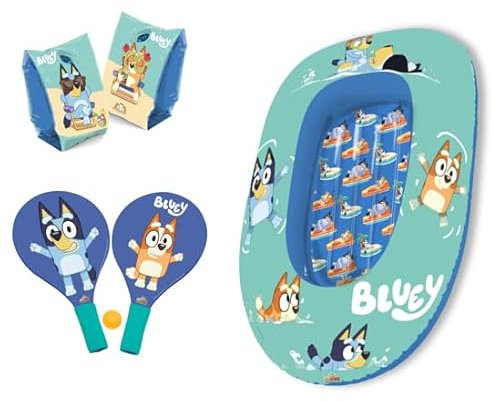 Set para Piscina o Playa con tu Personaje Favorito - Manguitos, Barca y Palas de Playa Bluey