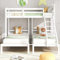 Pangshiyuan Cama triple para niños, litera triple con escalera lateral, madera maciza, color blanco, 90 x 200 cm, flexible, segura, ahorra espacio ####