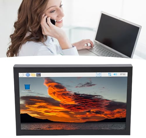 Cuifati 7 Zoll Tragbarer, 1024 * 600p HDMI VGA AV Second External für Laptop -PC, für Raspi für Jetsonnano, Gaming -Display, Vollständigkeitswinkel