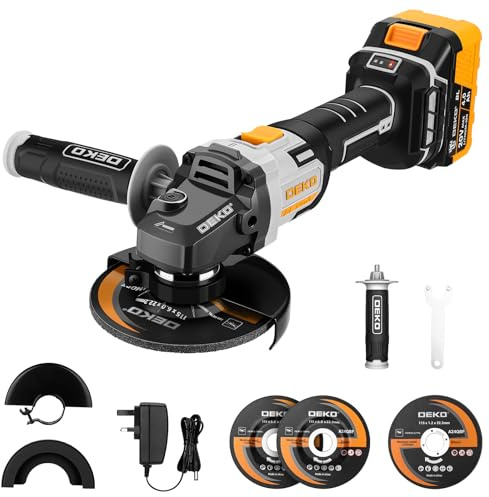 Cordless Angle Grinder, 20V 115MM Brushless Grinder with 4.0Ah Battery, 8500RPM Power Electric Grinder for Cutting, Grinding,Polishing