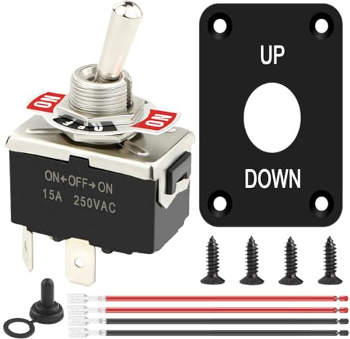 HAAMNING7 Interruptor de palanca de polaridad inversa momentáneo 12 V 30 A DPDT de 4 pines, 3 posiciones, encendido/apagado/encendido, conector de alimentación, interruptor basculante