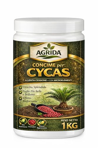 Concime Professionale per Cycas 1KG – Fertilizzante Granulare a Lenta Cessione con Microelementi – Nutrizione Completa per Foglie Forti, Verdi e Brillanti – Formula Premium ad Alta Performance – Confe