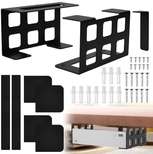 Dtenlur Untertischhalterung Universal Untertisch Halterung für Mini-PC, Universal Untertisch-/ Decken-/ Wandhalterung – für Geräte < 9cm Dicke /10kg Untertisch Ablage für Mini-PC TV-Box Router Laptop