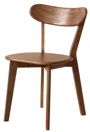 YESWOOD Silla de comedor de roble macizo, respaldo ergonómico, silla para | Sillas de cocina de madera con respaldo en forma de U, asiento ancho, también como silla de comedor