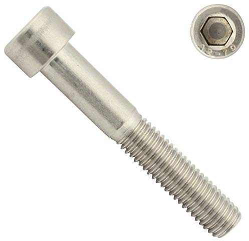 Zylinderschrauben mit Innensechskant - M6x80 - (5 Stück) - DIN 912 (ISO 4762) - Teilgewinde - Zylinderkopfschrauben - aus rostfreiem Edelstahl A2 V2A - SC912