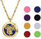 PROSTEEL vergoldet Halskette für Männer Frauen personalisiert Anhänger mit Kette Hohl Rose Blume Medaillon Ätherische Öle Diffusor Floating Locket Aromatherapie Zubehör 8 bunten Pads verfügbar(Gold)