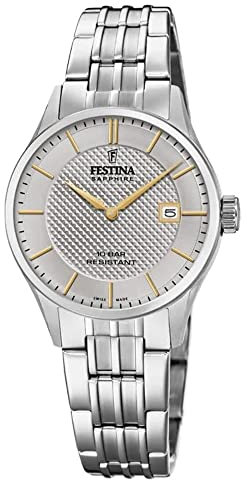 Festina Uhr Für Damen F20006/2 Swiss Made Silber Edelstahl Case SilberEdelstahl Band