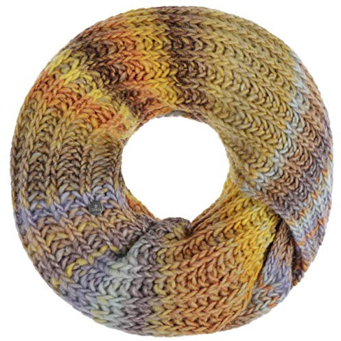 LIERYS Jasila Loopschal Damen - Mehrfarbiger Rundschal mit Schurwolle - Strickschal Made in Germany - Damenschal - Waschbarer Schal - Winterschal gelb One Size