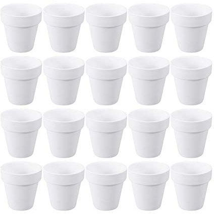 Macetas de plantas 20pcs Pequeño blanco Tiesto Tiesto Arcilla Cerámica Cerámica plantador Macetas Cactus Succulent vivero Macetas con el agujero (blanco) Para todas las plantas de la casa, flores, hie