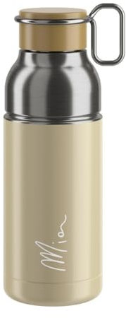 Elite MIA Trinkflasche Beige & Silber 650 ml – BPA-frei, Leicht & Auslaufsicher – Für Fahrrad Sport Radsport MTB Gravel