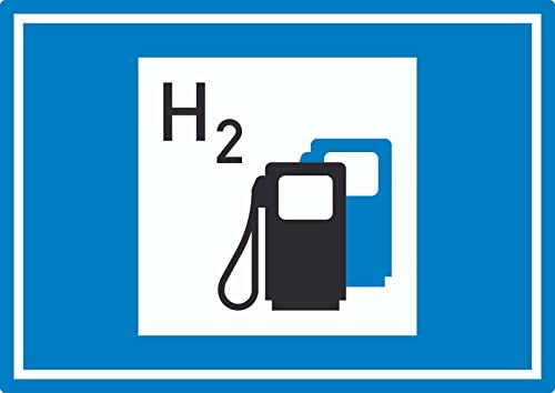 Wasserstofftankstelle Symbol Aufkleber A8 (52x74mm)