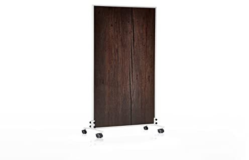 Könighaus Bild Infrarotheizung Standgerät - 1000 Watt - Energiesparend = wärmt innerhalb von 2 Minuten - mit Standfüßen & Thermostat - mobile Standheizung - Echter Hingucker mit Motiv: Holzbrett