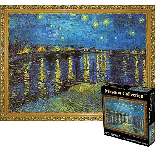 Puzzle 3000 Teile Erwachsene Sternennacht über der Rhone von Vincent Van Gogh 115 x 82 cm Puzzles für Erwachsene Klassische Puzzles 3000 Teile Van Gogh Puzzles Schwer