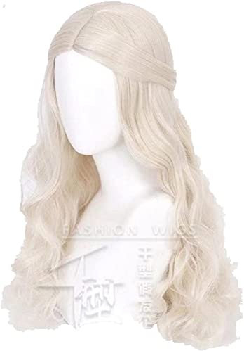 Uearlid Wig Anime Cosplay Die weiße Königin Perücke Alice in Wunderland Cosplay Frau Weißgold Perücke Cosplay Anime Cosplay Perücke Hitzebeständige synthetische Perücken