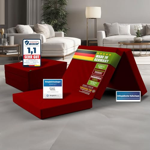 SHOGAZI® Faltmatratze 90x190 – Klappmatratze aus orthopädischem Kaltschaum | Gästematratze klappbar | Atmungsaktiver Baumwollbezug | Made in Germany