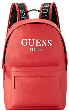 GUESS Unisex-Erwachsene Outfitters Backpack Designer, Rucksack, Arbeitstasche, Tragetasche, Rot/Ausflug, einfarbig (Getaway Solids)
