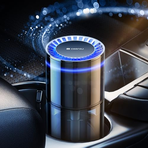 Ceeniu 2024 New Car Air Freshener, Auto ON/OFF, Multi-mode Adjustable, Blue Ambiance Light, 135ml Last 6 months, Natural French Fragrance, CF3 car diffuser, Roman Holidays, Gift for men