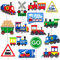 36Pcs Railroad Train Crossing Theme Cupcake Toppers Railway Train Party Cake Decorations for Train Theme Birthday Party Decorations Baby Shower Supplies