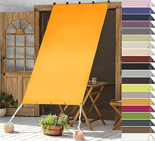 RYNS Sonnensegel für Gartenpavillon Sunset Deluxe 600x1000cm 99% Schattentuch Mit Ösen Wasserdicht Schattennetz Sonnensegel inkl Befestigungsseile Für Garten Terrasse, Golden
