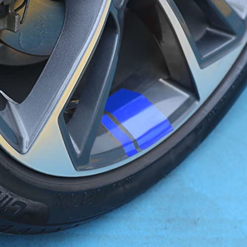 Auto Felgen Aufkleber Streifen,Hash Stripe Aufkleber Radnabe Aufkleber für 45,7cm-53,3cm Räder,12 Stück,Blau