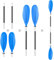 HEIMUNI Doppelpaddel Kajak Paddel mit Verstellbaren Paddelblätter, Kanu Paddel Aluminium Sup Doppelpaddel 222cm Stechpaddel Super Leicht für Schlauchboot, Kanadier Boot Ruderboot (Blau)
