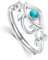 Auge Des Horus Silber Ring mit Trkis - Verstellbares gyptisches Ankh Amulett Schmuck fr Frauen und Mdchen
