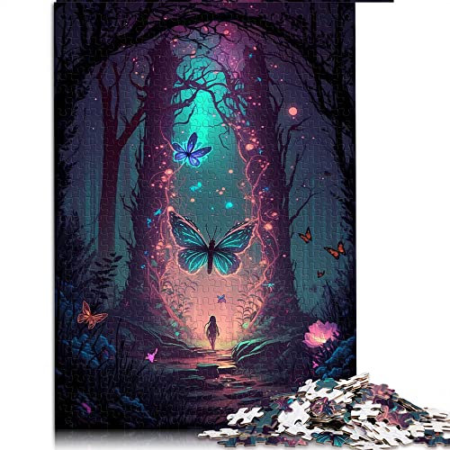 1000-teiliges Puzzle Schmetterling Mystisches Puzzle für Erwachsene Kartonpuzzles Pädagogisches Stressabbau-Spielzeugpuzzle (Größe 26 x 38 cm)