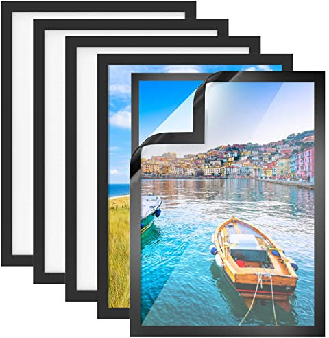 Awmark 5 Pack Diamond Painting Frames, 30x40cm Magnetic Diamond Art Frames, Self-Adhesive for Diamond Painting Canvas, Black Picture Frame Diamond Art Accessories Diamond Painting(30x40cm)