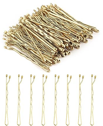 Haarnadeln 100 Stück für Dickes Haar - Goldfarbener Haarschmuck für Frauen Mit Aufbewahrungsbox (5 cm, Gold)