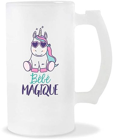 Chope de bière Bébé Magique Licorne | Verre à Bière Pinte Idée cadeau Original