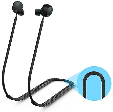 Correa Anti-Pérdida para Sony WF-1000XM5 Bluetooth Auriculares Deportes Antideslizante de Silicona Suave Cordón Accesorios Auriculares inalámbricos Cuerda del Cuello (Negro)