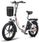 Fafrees F20 Klapprad e-Bike 20 Zoll, ebike 250W 25km/h, Fatbike 36V 16Ah Akku, e Bike Herren Damen 3.0 Fat Tire Mountainbike, E-Fahrrad Faltbares, Weiß