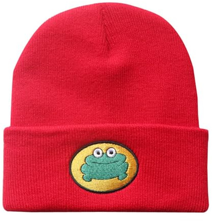 CazDopaM Niedliche Cartoon-TV-Parappa der Rapper Frosch, Strickmütze, Unisex, modisch
