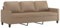 vidaXL Sofa 3-Sitzer, Loungesofa Couch mit Armlehnen Rückenkissen, Wohnzimmersofa Designsofa Metallgestell, Sitzmöbel Dreisitzer, Modern, Cappuccino-Braun Kunstleder