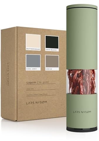 LARS NYSØM Macinino per Peperoncino con Lama di Taglio in Acciaio Inox I Taglierino per Peperoncino Premium I Macinino per Spezie di Design (Sage Green)