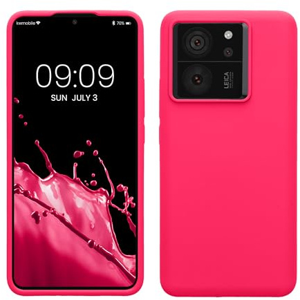 kwmobile Handyhülle für Xiaomi 13T / 13T Pro Hülle - Case Silikon - Kabelloses Laden - Schutzhülle Cover in Neon Pink