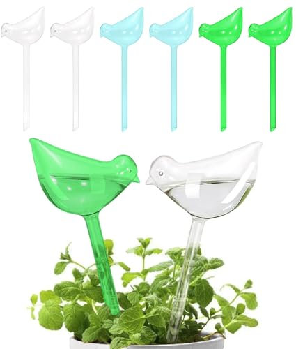 Lucxhcky 6pcs Self Watering Globes for Indoor Plants, Self Watering Planter Insert, Self Watering Devices for Plant Lovers (Transparent+Lake Blue+Green)