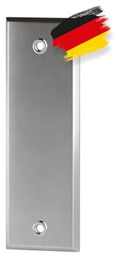 BAUHELD® Rolladengurt Abdeckung Metall Geschlossen - 185mm Lochabstand [1 Stück] - Maxi Unterputz Gurtwickler-Blende [Made in Germany] - Rolladen Abdeckplatte für Rollladengurt 23mm - Chrom