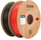 eSUN Filamento per Stampante 3D PLA Opaco Aggiornato, Filamento PLA Opaco da 1.75mm, 1 kg per bobina, 2 bobine per stampanti 3D,Nero ebano + rosso fuoco