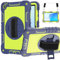 ERDARARIPRO Funda para tablet Huawei MatePad SE de 10,4 pulgadas, bonita funda de dibujos animados a prueba de golpes con soporte giratorio 360° y correa de mano, correa de hombro, azul marino+verde