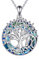 YFN 16th 18th 30th 40th 50th 60th Birthday Gifts Necklace for Daughter Sterling Silver Tree of Life Necklace with Blue Crystal Mothers Day Christmas Jewelry Gifts for Women Wife Girlfriend (100 th)