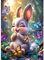 MAXBYE 5D Diamond Painting Kits für Erwachsene, Ostern Süßes Kaninchen DlY Full Drill Diamant Kunst Sets, Schmetterling Kreuzstich Einfache Kits für Anfänger Crystal Malerei Home Wand Dekor 30x40cm