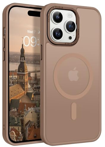 GaoBao für iPhone 14 Pro Hülle, Handyhülle iPhone 14 Pro [Kompatibel mit MagSafe] Durchscheinende Matte Magnetische Stoßfeste Anti-Fingerabdruck Schutzhülle, Hülle für iPhone 14 Pro Case, Braun