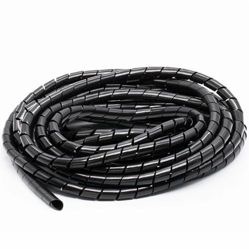 Keep Memory Ceramic Box, 1PCS Spiral Cable Sleeve Protection High Temperature Resistant Conduit Wire Harness Insulation Mechanical Circuit wraps cable)(Black,ID 6mm 15meter)