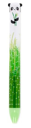 LEGAMI - Stylo bicolore, thème Panda, encre noire et vert, Click&Clack, idéal pour l'école, le bureau et la maison, bicolore, pointe de 1 mm de diamètre