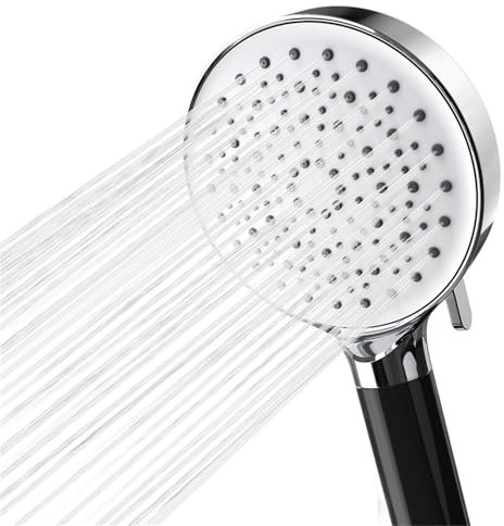 Handgehaltener Duschkopf Duschkopf, 6 Modi, einhändige Einstellung, 3-lagiger Filterschutz, Badduschkopf for Badezimmerzubehör Für Bäder(Black Only head)